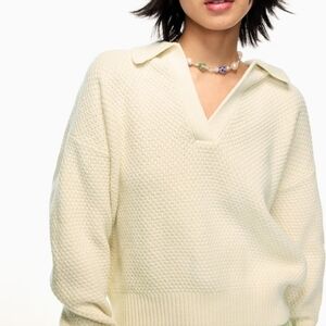 Aritzia $118 Lottie Merino Wool Cotton Blend Sweater in Birch Sz M